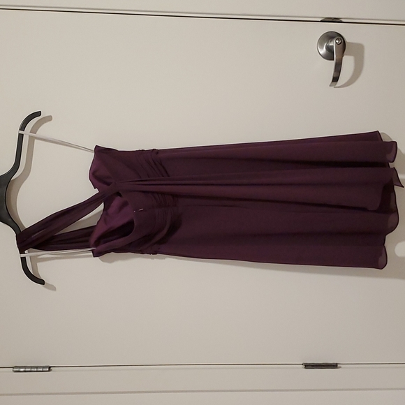 W Too Purple plum one shoulder dress lined sz. 0 Prom Bridesmaid Black Tie - Picture 4 of 9